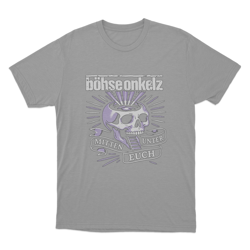 Böhse Onkelz Mitten Unter Euch Skull Unisex T Shirt Grey Bohse Onkelz Mitten Unter Euch Skull Unisex T Shirt Grey