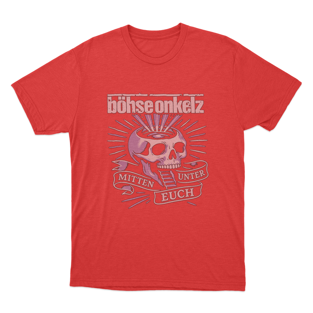 Böhse Onkelz Mitten Unter Euch Skull Unisex T Shirt Red Bohse Onkelz Mitten Unter Euch Skull Unisex T Shirt Red