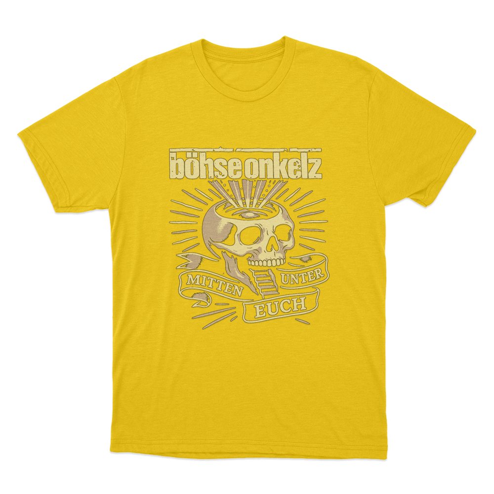 Böhse Onkelz Mitten Unter Euch Skull Unisex T Shirt Yellow Bohse Onkelz Mitten Unter Euch Skull Unisex T Shirt Yellow
