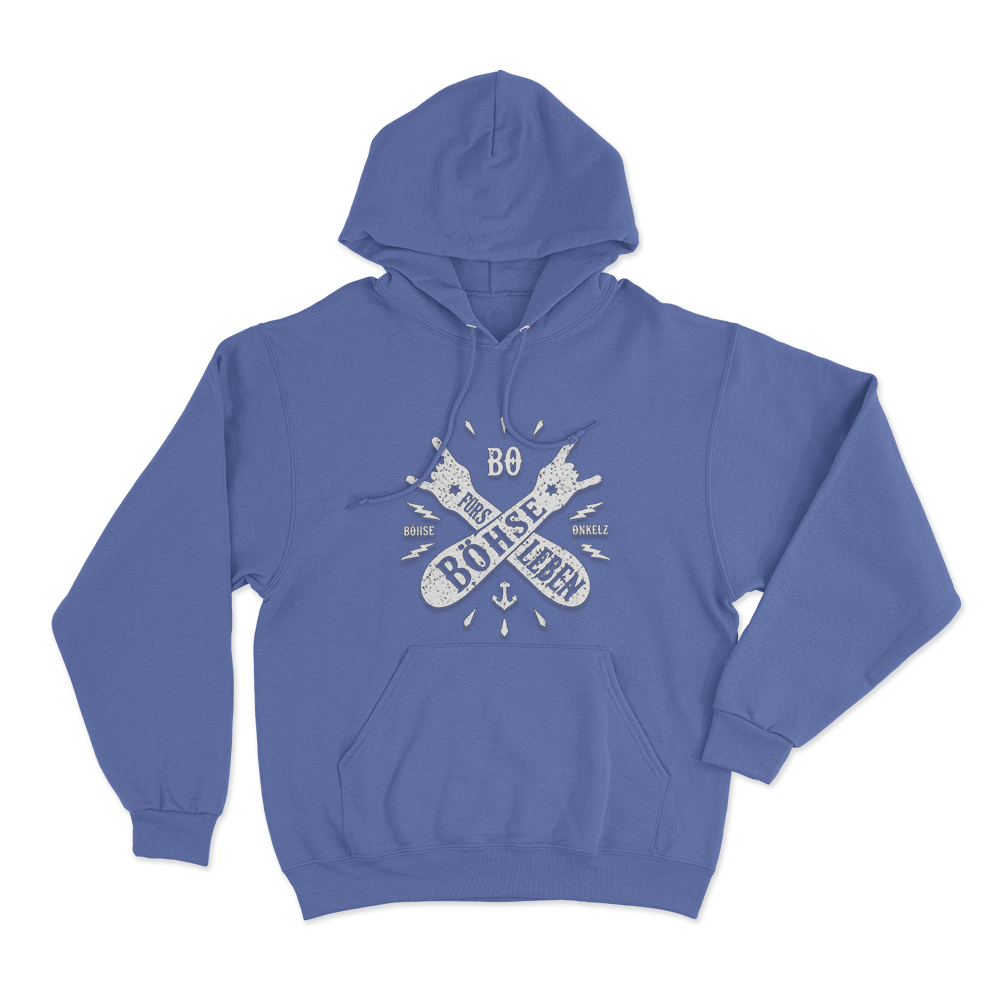 Böhse für´s Leben Salute Unisex Hoodie Blue Bohse fur´s Leben Salute Unisex Hoodie Blue