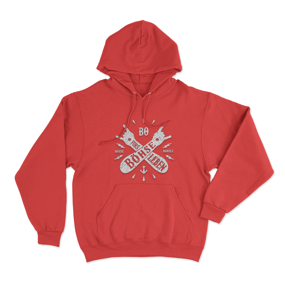 Böhse für´s Leben Salute Unisex Hoodie Red Bohse fur´s Leben Salute Unisex Hoodie Red