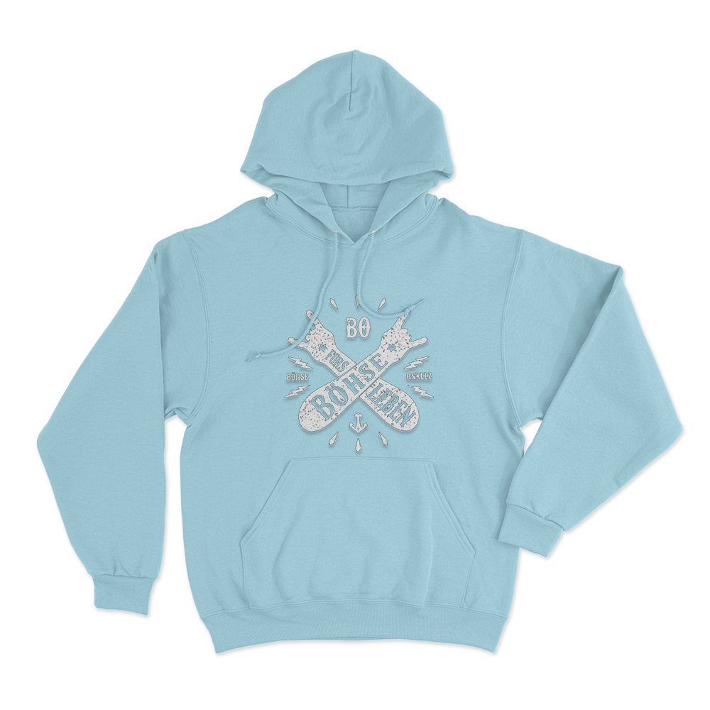 Böhse für´s Leben Salute Unisex Hoodie Sky Blue Bohse fur´s Leben Salute Unisex Hoodie Sky Blue