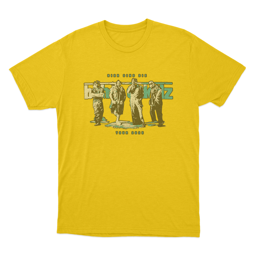 Hier Sind Die Böhsen Onkelz Tour 2025 Unisex T Shirt Yellow Hier Sind Die Bohsen Onkelz Tour 2025 Unisex T Shirt Yellow